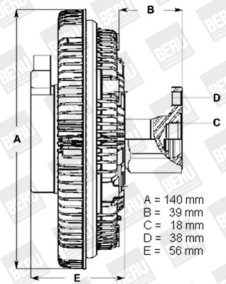 LK001 Spojka, větrák chladiče BorgWarner (BERU)