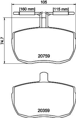 T0559 Sada brzdových destiček, kotoučová brzda PAGID