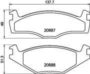 T4151 PAGID sada brzdových platničiek kotúčovej brzdy T4151 PAGID