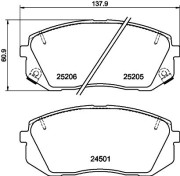 T2705 PAGID sada brzdových platničiek kotúčovej brzdy T2705 PAGID