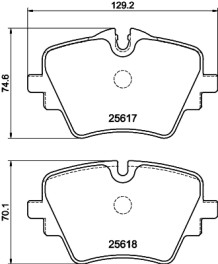 T2820 Sada brzdových destiček, kotoučová brzda PAGID