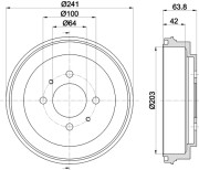 61261 Brzdový buben PAGID