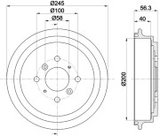 61263 PAGID brzdový bubon 61263 PAGID