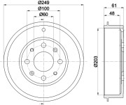 61276 PAGID brzdový bubon 61276 PAGID