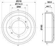 61380 PAGID brzdový bubon 61380 PAGID