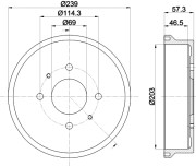 61445 Brzdový buben PAGID