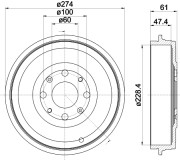 61452 PAGID brzdový bubon 61452 PAGID