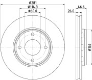 55044 Brzdový kotouč PAGID