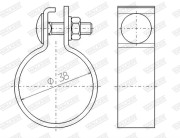 81908 Upínač, výfukový systém BANDCLAMPS WALKER