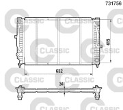 231756 Chladič, chlazení motoru VALEO CLASSIC VALEO