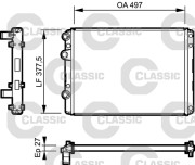 232953 Chladič, chlazení motoru VALEO CLASSIC VALEO