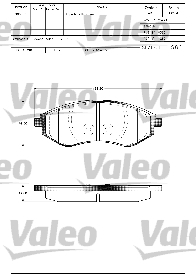 601305 Sada brzdových destiček, kotoučová brzda VALEO