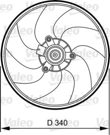 696368 Větrák, chlazení motoru VALEO