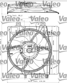 696393 Větrák, chlazení motoru VALEO