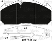 882215 Sada brzdových destiček, kotoučová brzda OPTIPACK VALEO