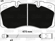 882233 Sada brzdových destiček, kotoučová brzda OPTIPACK VALEO