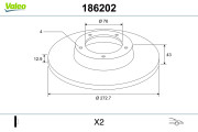 186202 VALEO brzdový kotúč 186202 VALEO