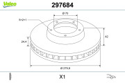 297684 VALEO brzdový kotúč 297684 VALEO