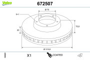 672507 VALEO brzdový kotúč 672507 VALEO