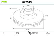 672519 Brzdový kotouč COATED VALEO