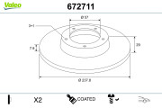 672711 Brzdový kotouč COATED VALEO