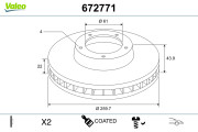 672771 Brzdový kotouč COATED VALEO