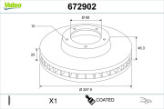 672902 Brzdový kotouč COATED VALEO