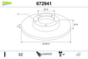 672941 VALEO brzdový kotúč 672941 VALEO