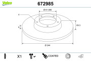 672985 VALEO brzdový kotúč 672985 VALEO