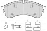 601761 Sada brzdových destiček, kotoučová brzda VALEO