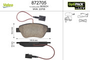 872705 Sada brzdových destiček, kotoučová brzda OPTIPACK for LCV VALEO