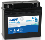 AGM12-18 EXIDE Motobaterie 12V / 18Ah / 250A (Bike AGM Ready) | AGM12-18 EXIDE