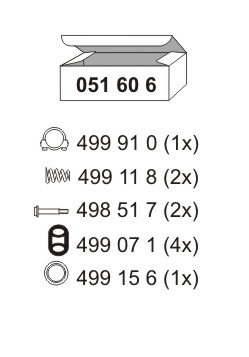 051606 Montážní sada, tlumič výfuku ERNST