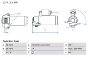 0 986 021 351 Startér BOSCH