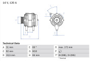 0 986 038 180 generátor BOSCH