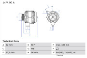 0 986 040 180 generátor BOSCH