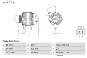 0 986 043 101 generátor BOSCH