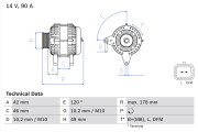 0 986 048 911 generátor BOSCH