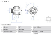 0 986 080 190 generátor BOSCH