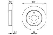 0 986 479 C44 Brzdový kotouč BOSCH