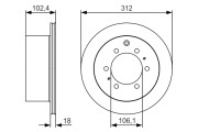 0 986 479 R57 Brzdový kotouč BOSCH