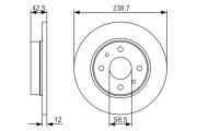 0 986 479 R61 Brzdový kotouč BOSCH