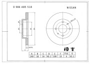 0 986 AB5 518 Brzdový kotouč BOSCH