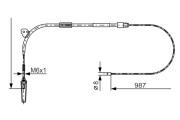 1 987 477 960 Tažné lanko, parkovací brzda BOSCH
