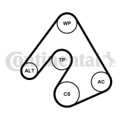 5PK1207WP1 CONTINENTAL CTAM vodné čerpadlo + sada klinového remeňa 5PK1207WP1 CONTINENTAL CTAM