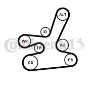 6DPK1817WP1 Vodní pumpa + klinový żebrový řemen CONTINENTAL CTAM