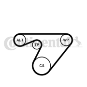 6PK1180WP2 Vodní pumpa + klinový żebrový řemen CONTINENTAL CTAM