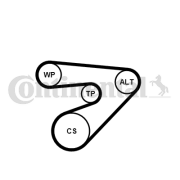 6PK1453WP1 Vodní pumpa + klínový žebrový řemen CONTINENTAL CTAM