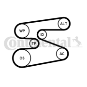 6PK1698WP1 Vodní pumpa + klínový žebrový řemen CONTINENTAL CTAM