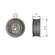 T41108 Napínací kladka, ozubený řemen FleetRunner™ Micro-V® Stretch Fit® GATES